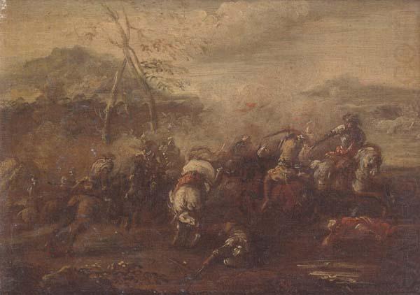 Pietro Graziani A cavalry skirmish china oil painting image